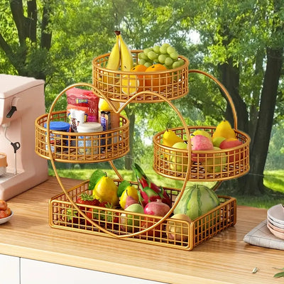 Heart-Shaped 3-Tier Metal Fruit Basket