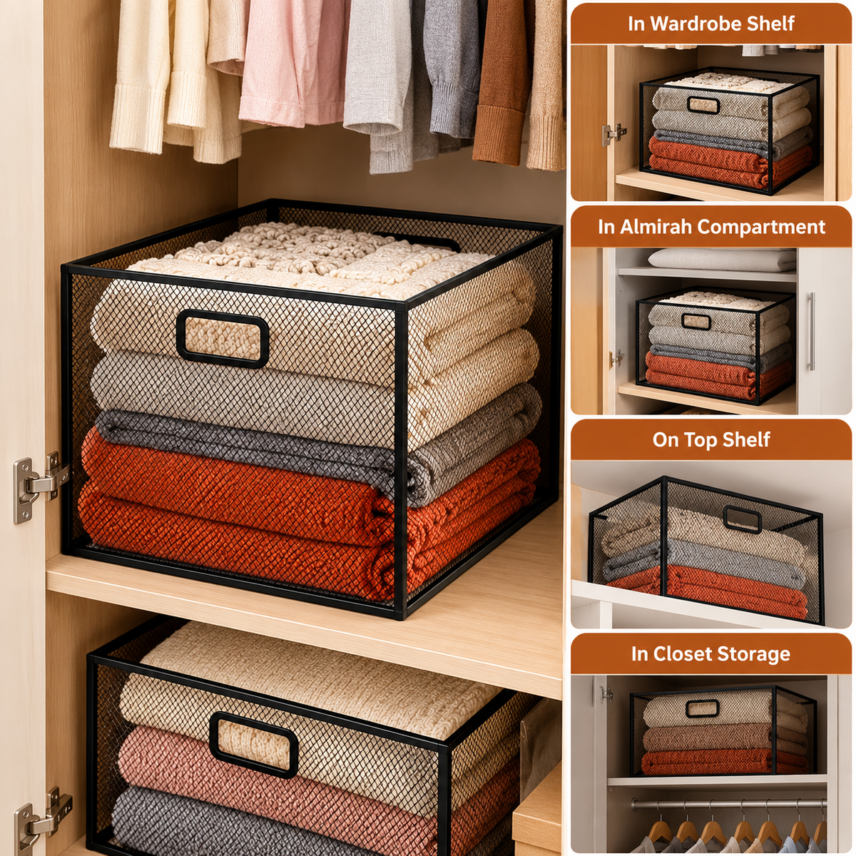 Metal Mesh Storage Basket
