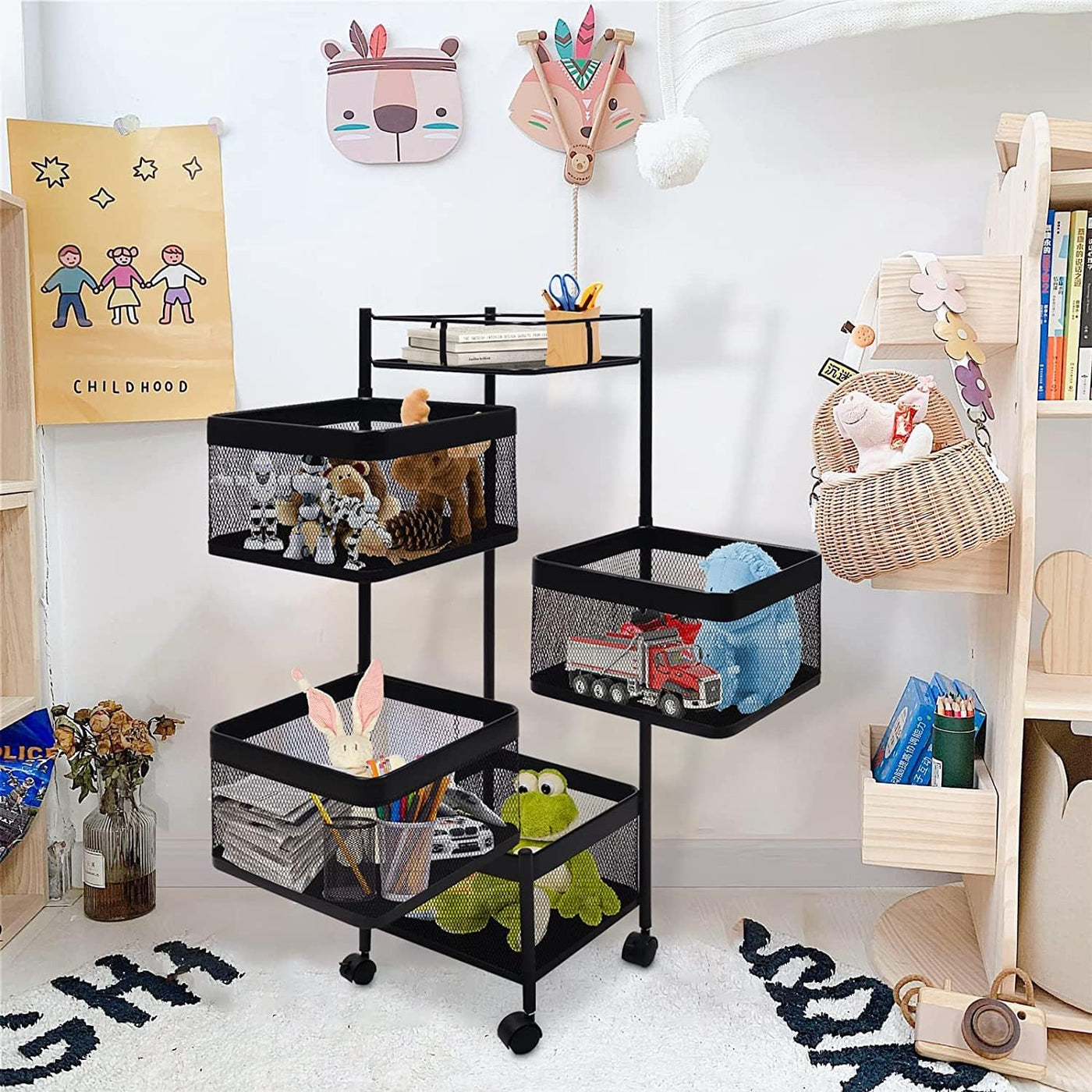 Premium Square Metal Trolley By Dekorzo
