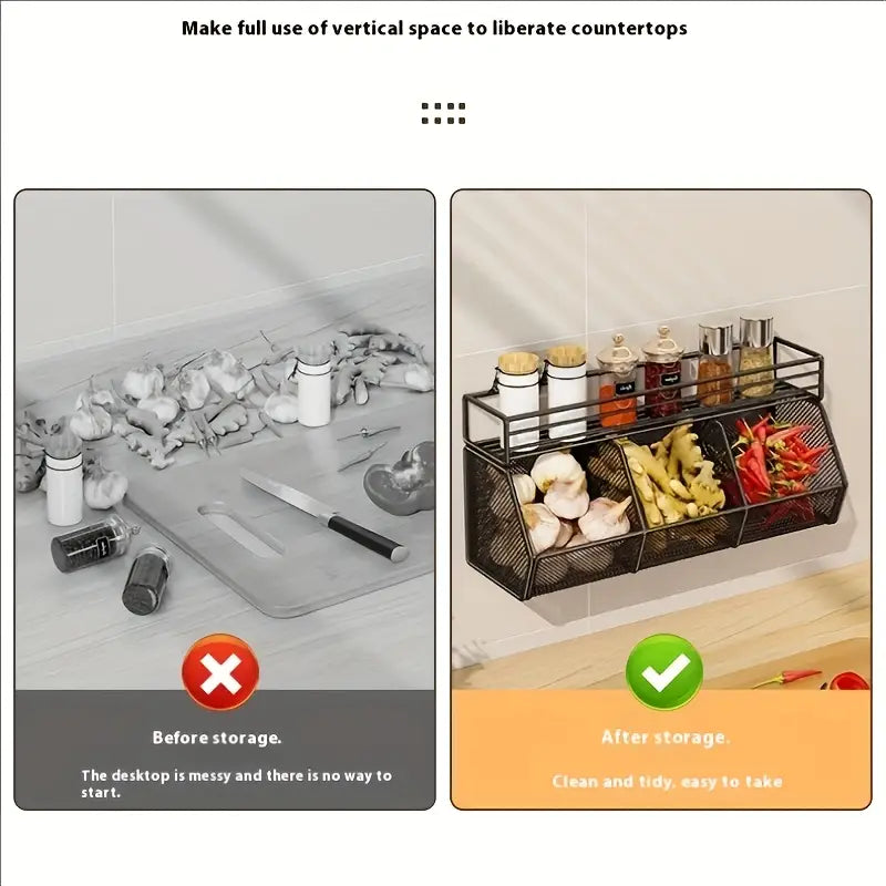 Multipurpose Vegetable and Fruit Storage Rack, for Kitchen