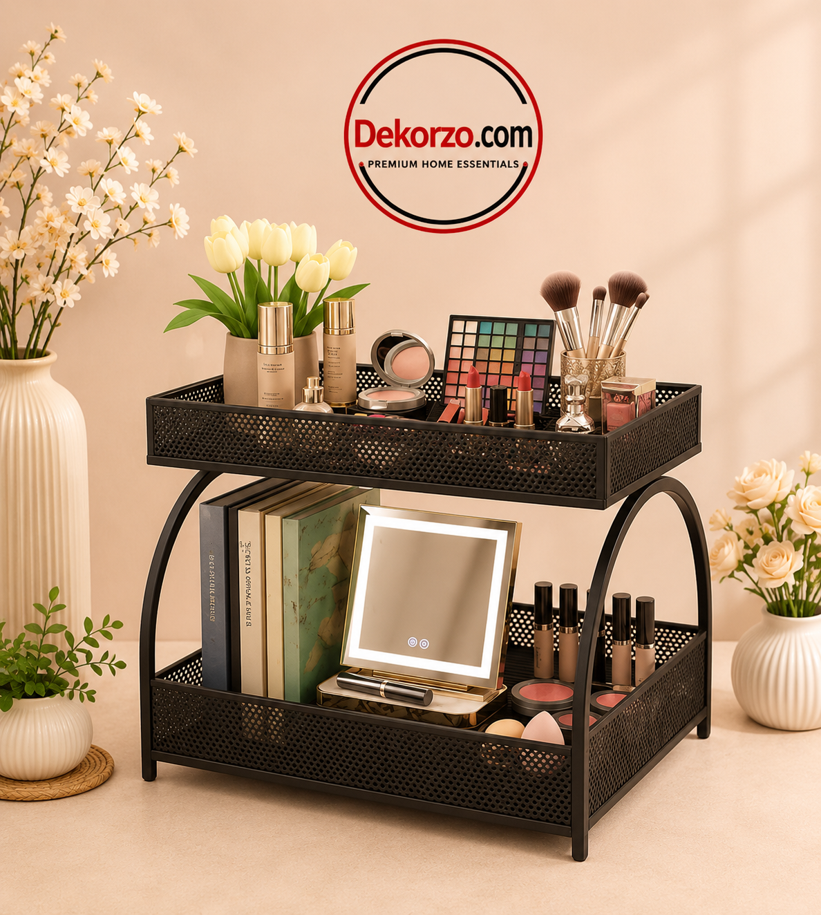 2-Tier Multi-Purpose Metal Storage & Display Rack