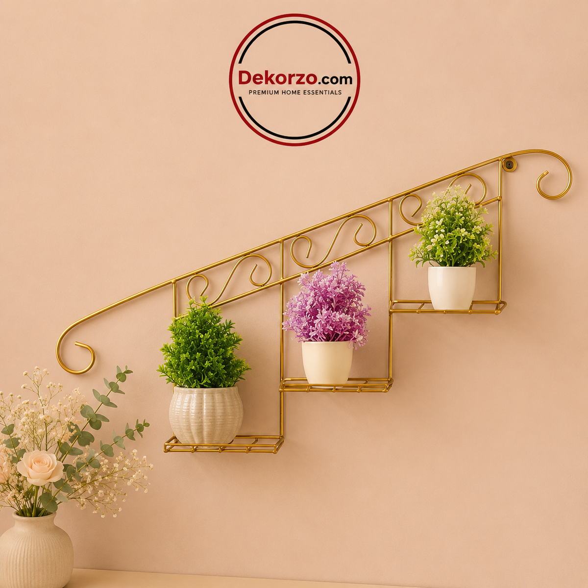 Staircase Floral Display Wall Basket
