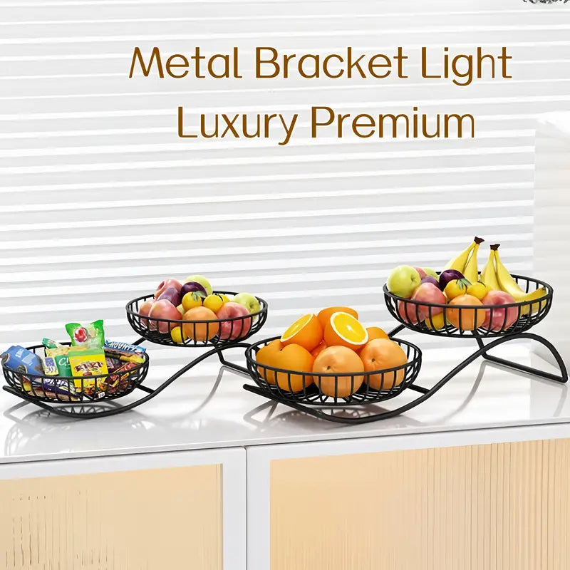 Round Metal Fruit Basket for Kitchen and table