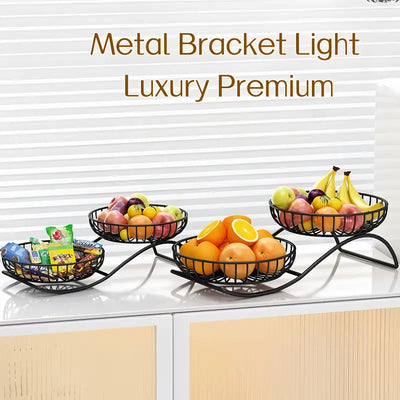 Round Metal Fruit Basket for Kitchen and table
