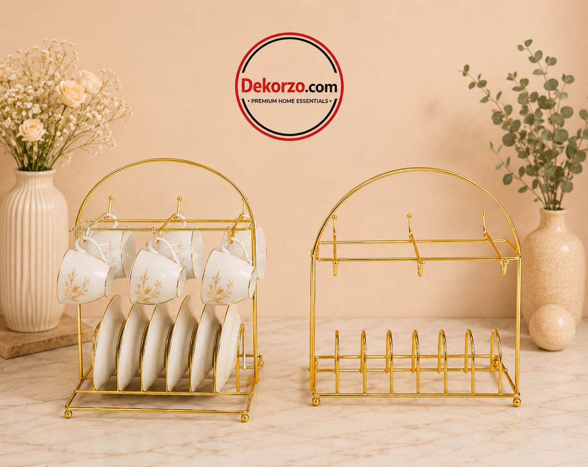 Golden Metal cup Rack