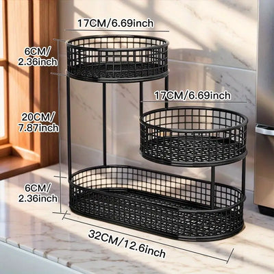 Elegant Multi-Tier Metal Fruit Basket - Large, Luxury Design