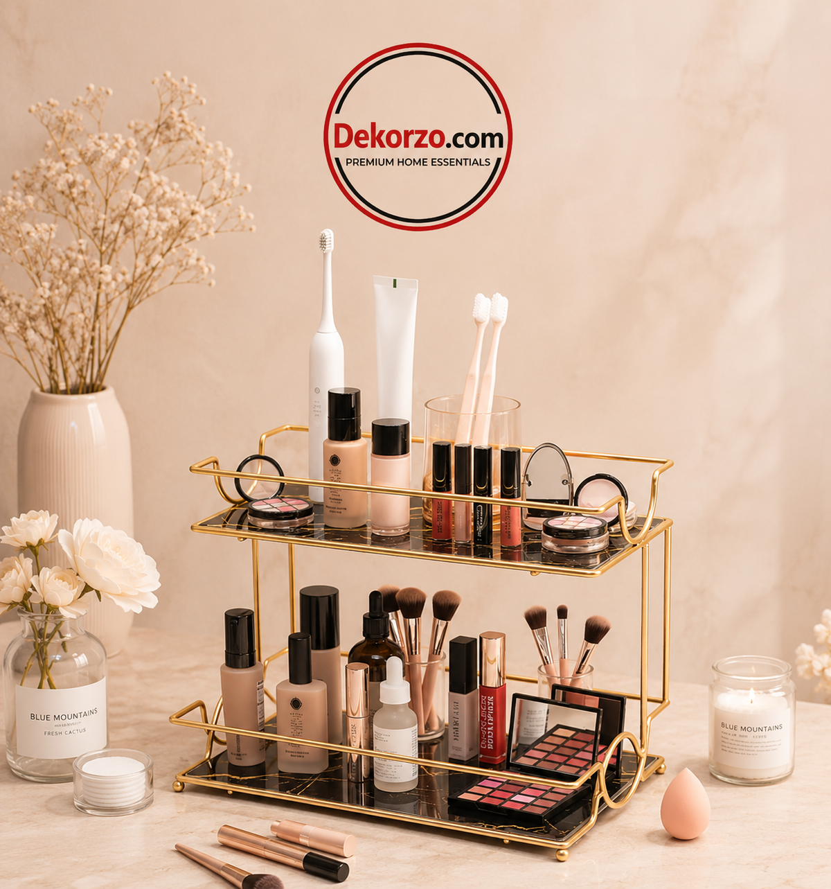 Storage Shelf Countertop Cosmetic Organizer