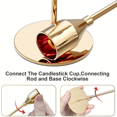 Elegant Golden Candle Holder Set