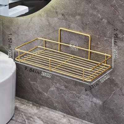 Bathroom Shelf, Bathroom Wall-mounted Square Storage Rack, Toilet Cosmetic Rack