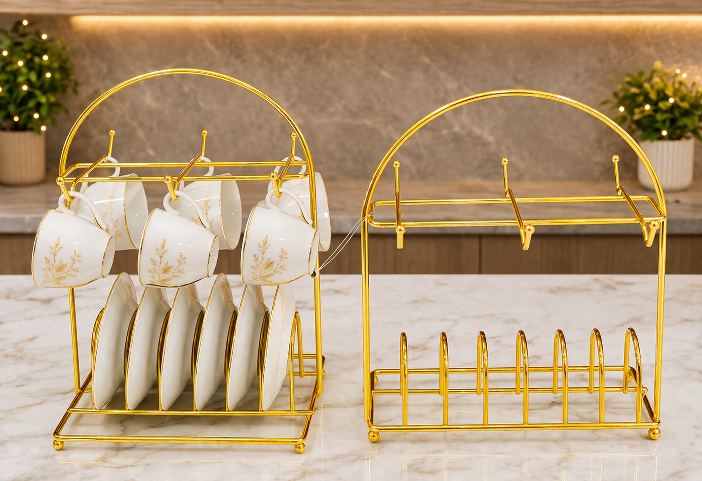 Golden Metal cup Rack – Dekorzo