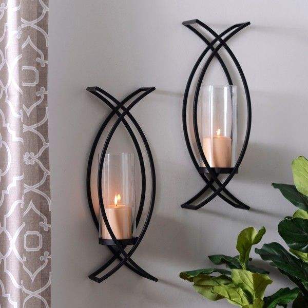 Modern Black Metal Wall Candle Holder – Elegant Decorative Sconce