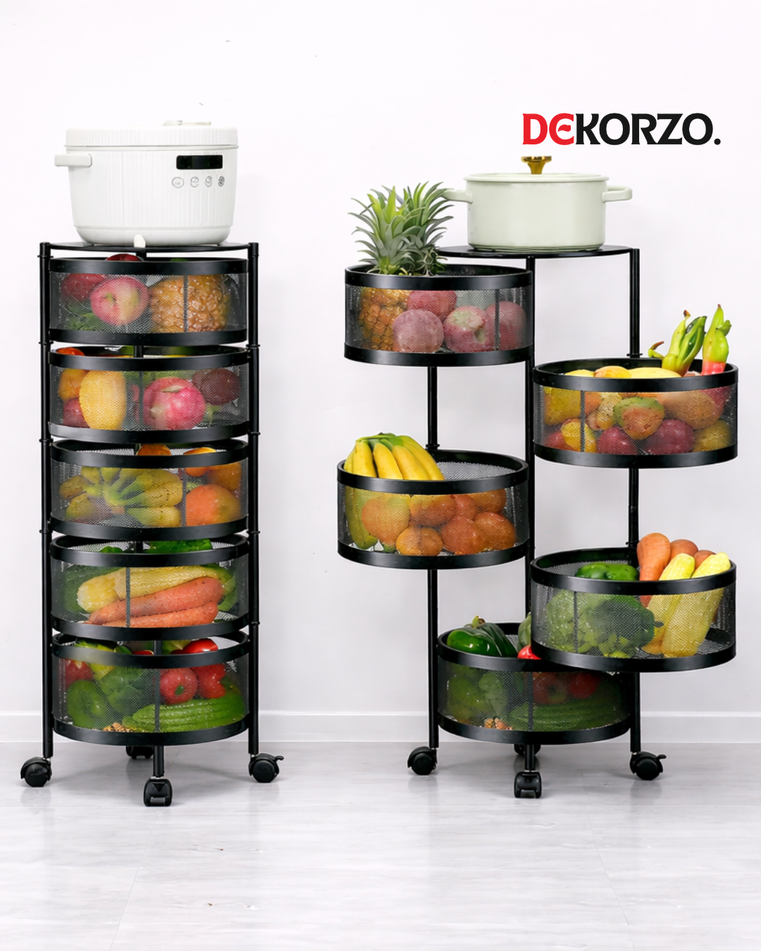 Premium Square Metal Trolley By Dekorzo