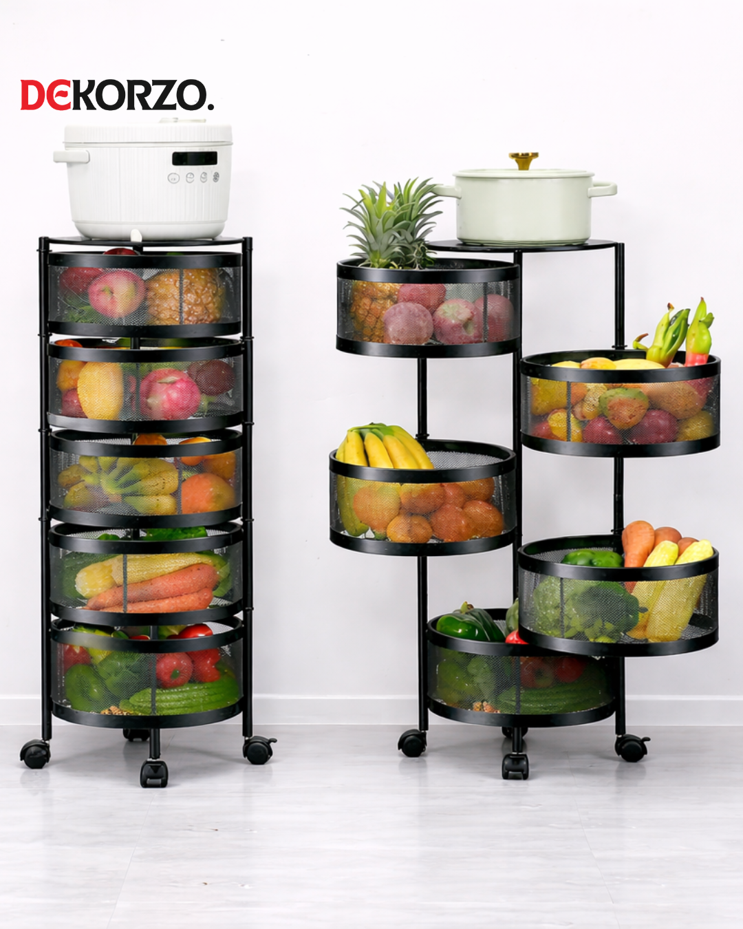 Premium Square Metal Trolley By Dekorzo