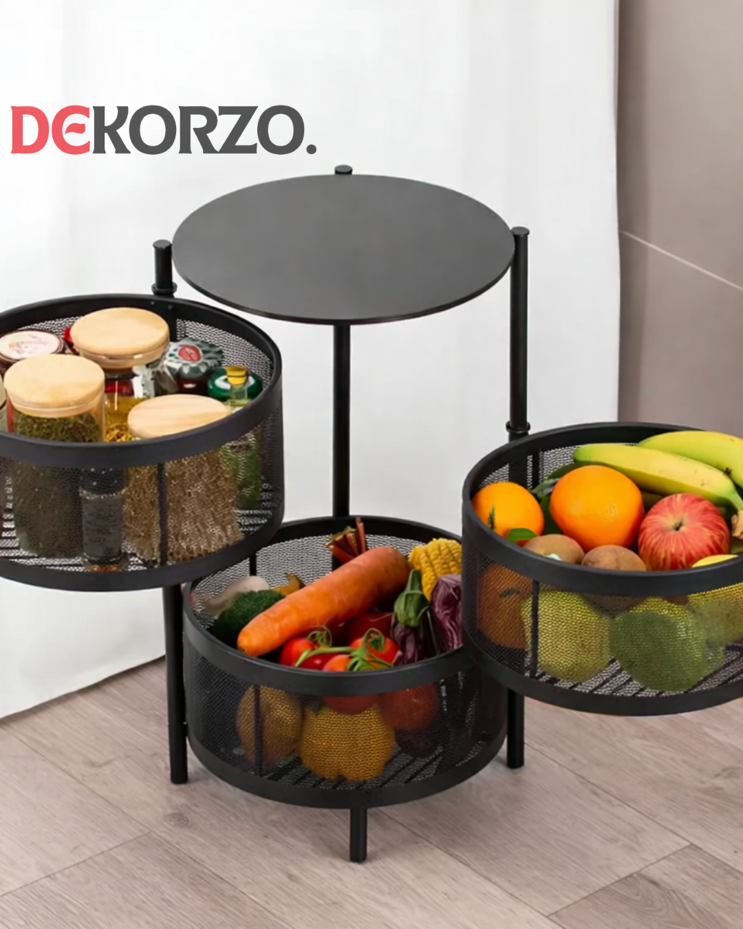 Multipurpose Counter Top Vegetable Metal Trolley By DEKORZO