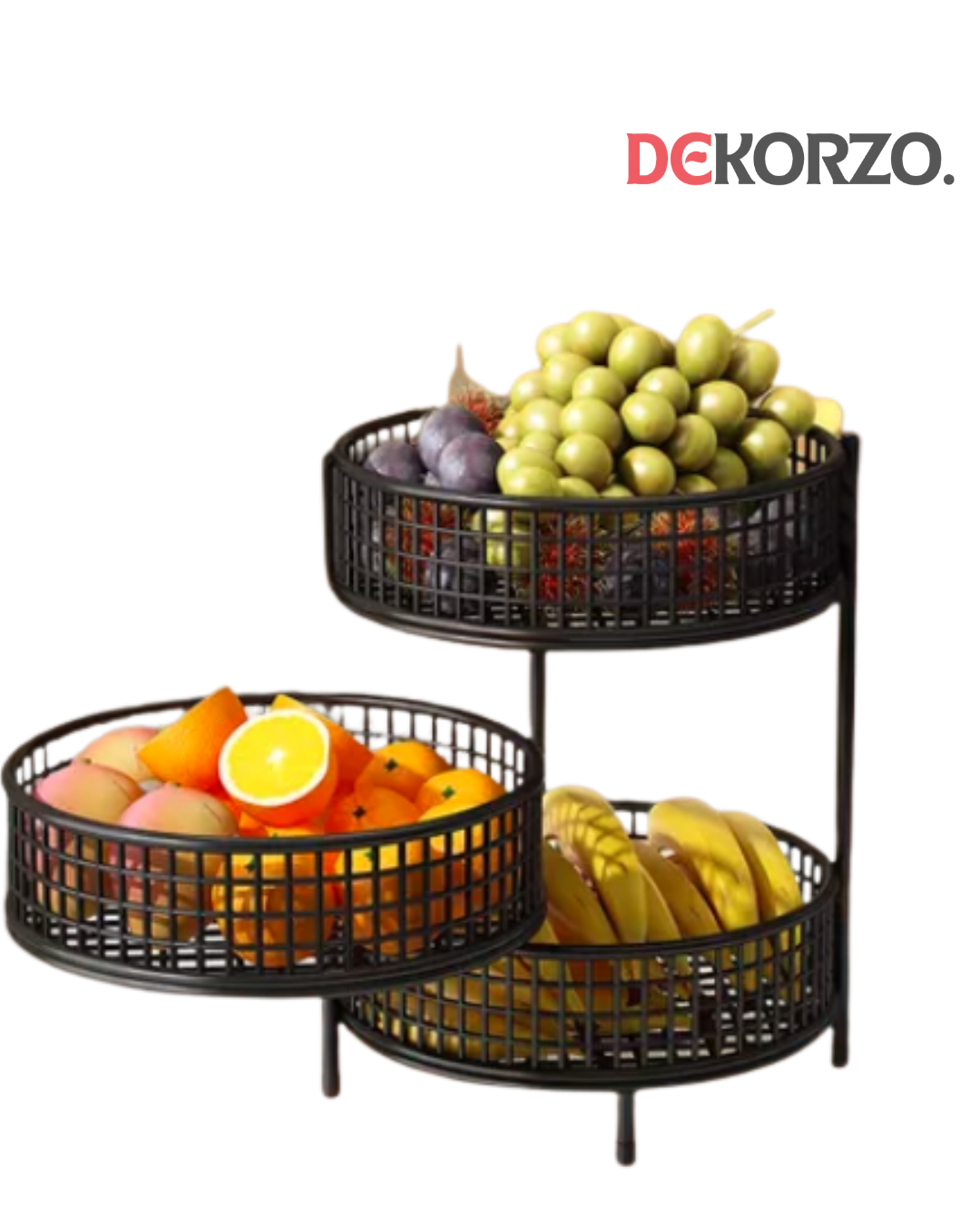 Multi Layers Rotatable Fruit Tray Stand Space Saver