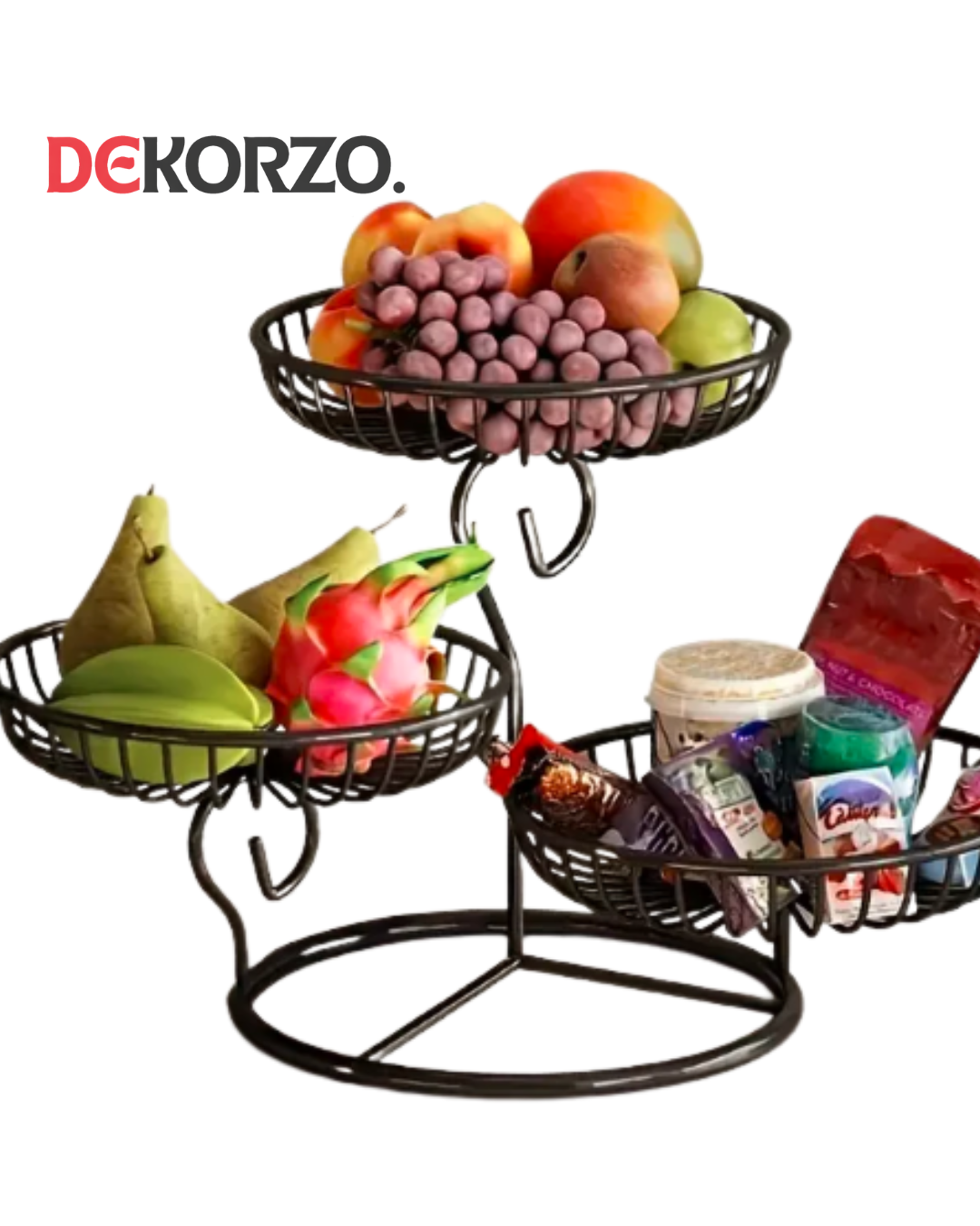 Elegant Multi-Tier Fruit and Snack Stand