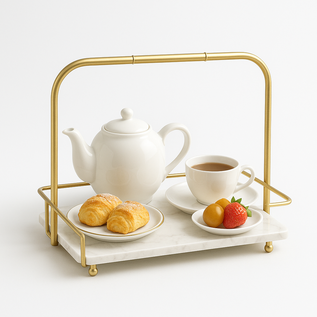 Rectangular Dessert Tray with Metal