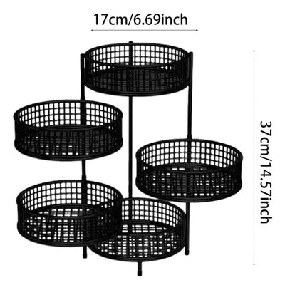 Multi Layers Rotatable Fruit Tray Stand Space Saver