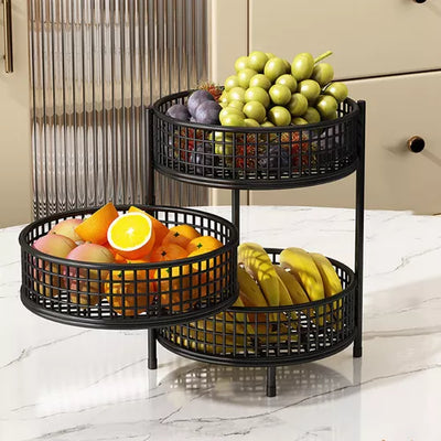 Multi Layers Rotatable Fruit Tray Stand Space Saver