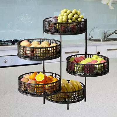 Multi Layers Rotatable Fruit Tray Stand Space Saver