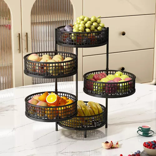 Multi Layers Rotatable Fruit Tray Stand Space Saver