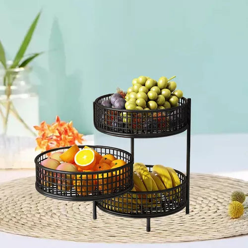 Multi Layers Rotatable Fruit Tray Stand Space Saver