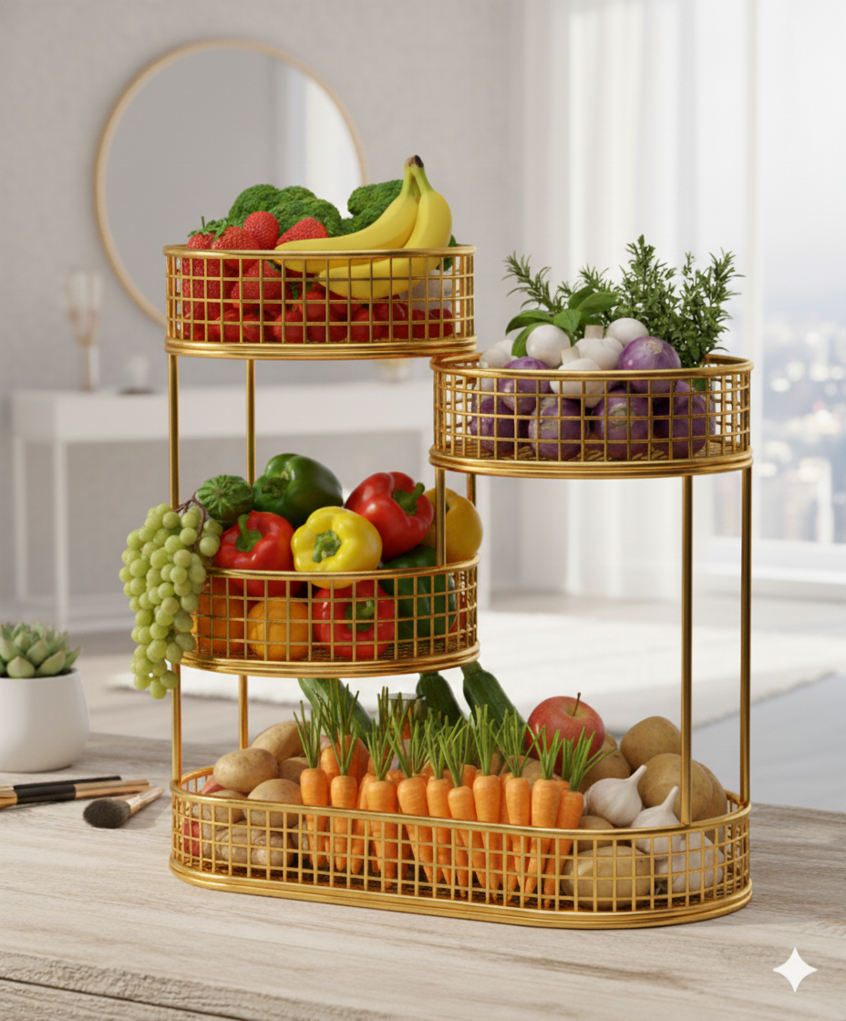 Fruit Basket Bowl Space Saver Stand