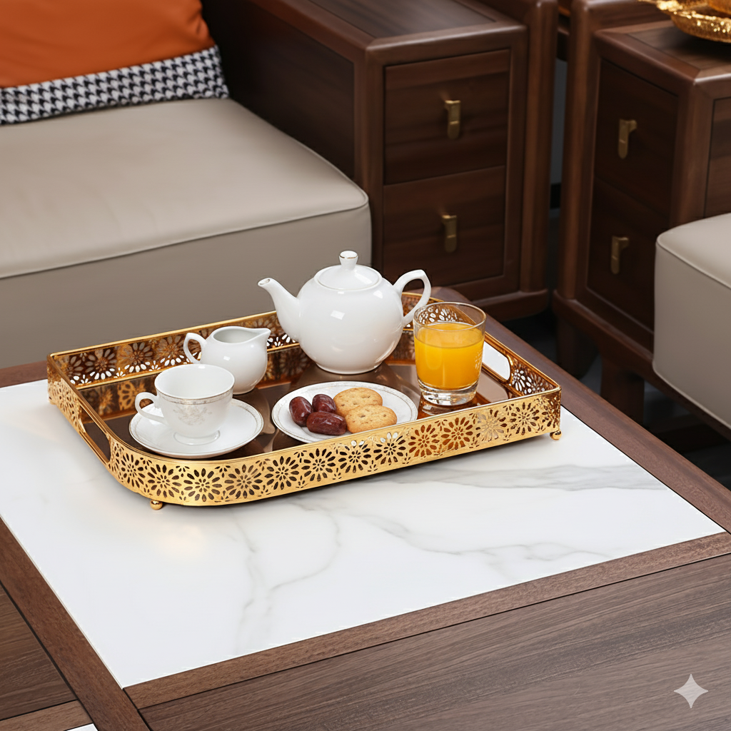 Luxury Golden Metal Tray
