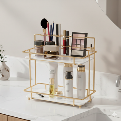 Bathroom Metal Makeup Storage Organizer