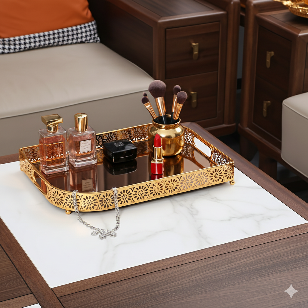 Luxury Golden Metal Tray