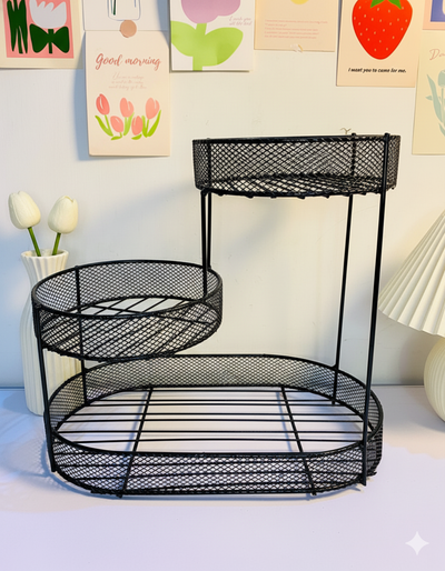 Multi-Tier Metal Fruit Basket - Large, Luxury Design