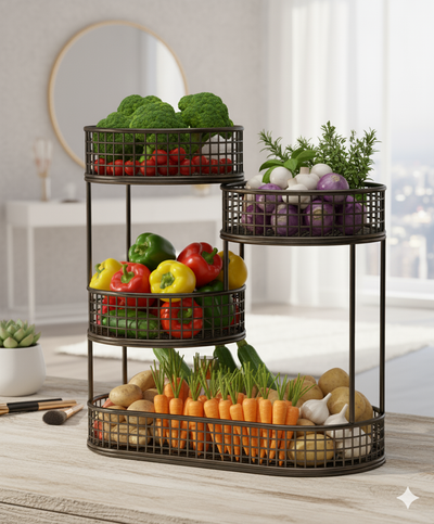 Fruit Basket Bowl Space Saver Stand