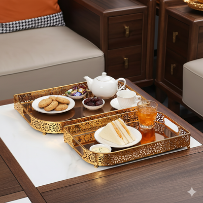 Luxury Golden Metal Tray