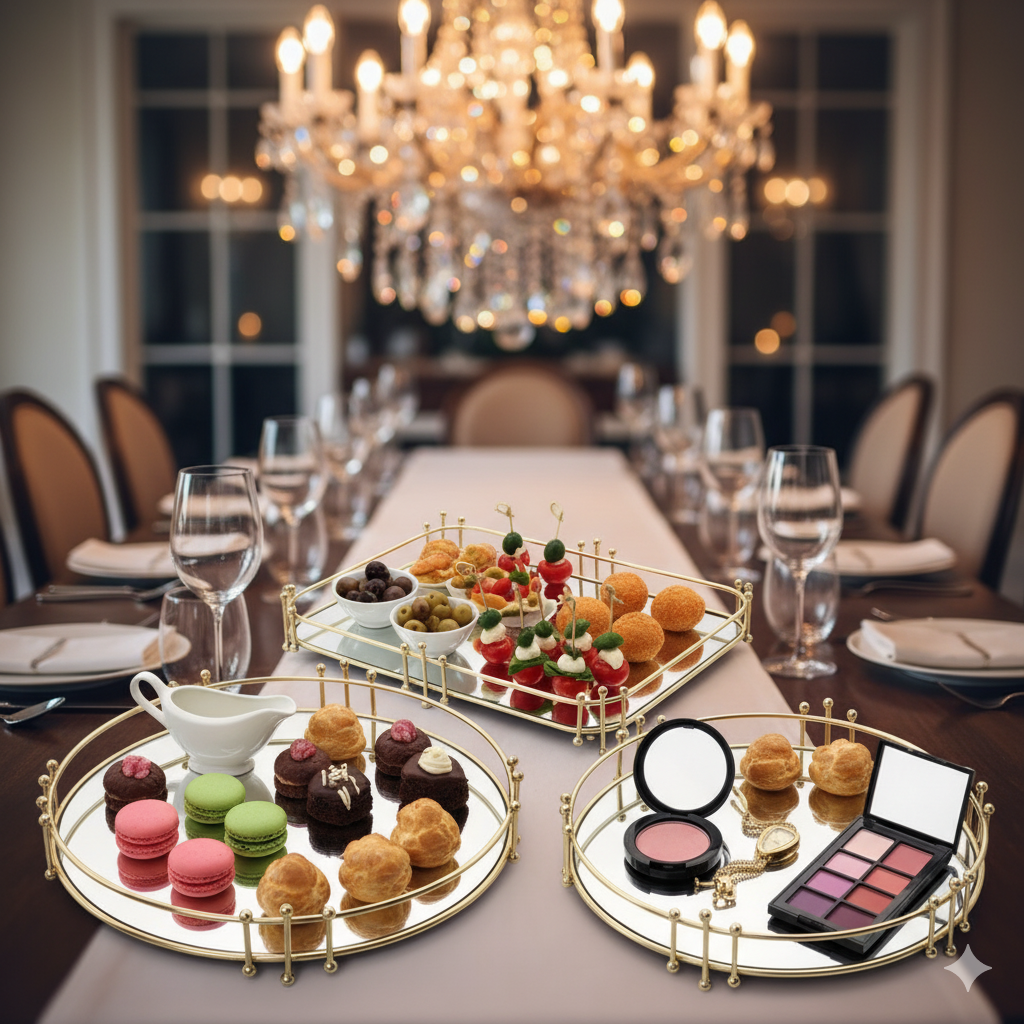 Modern Luxury Geometric Metal Jewelry Tray