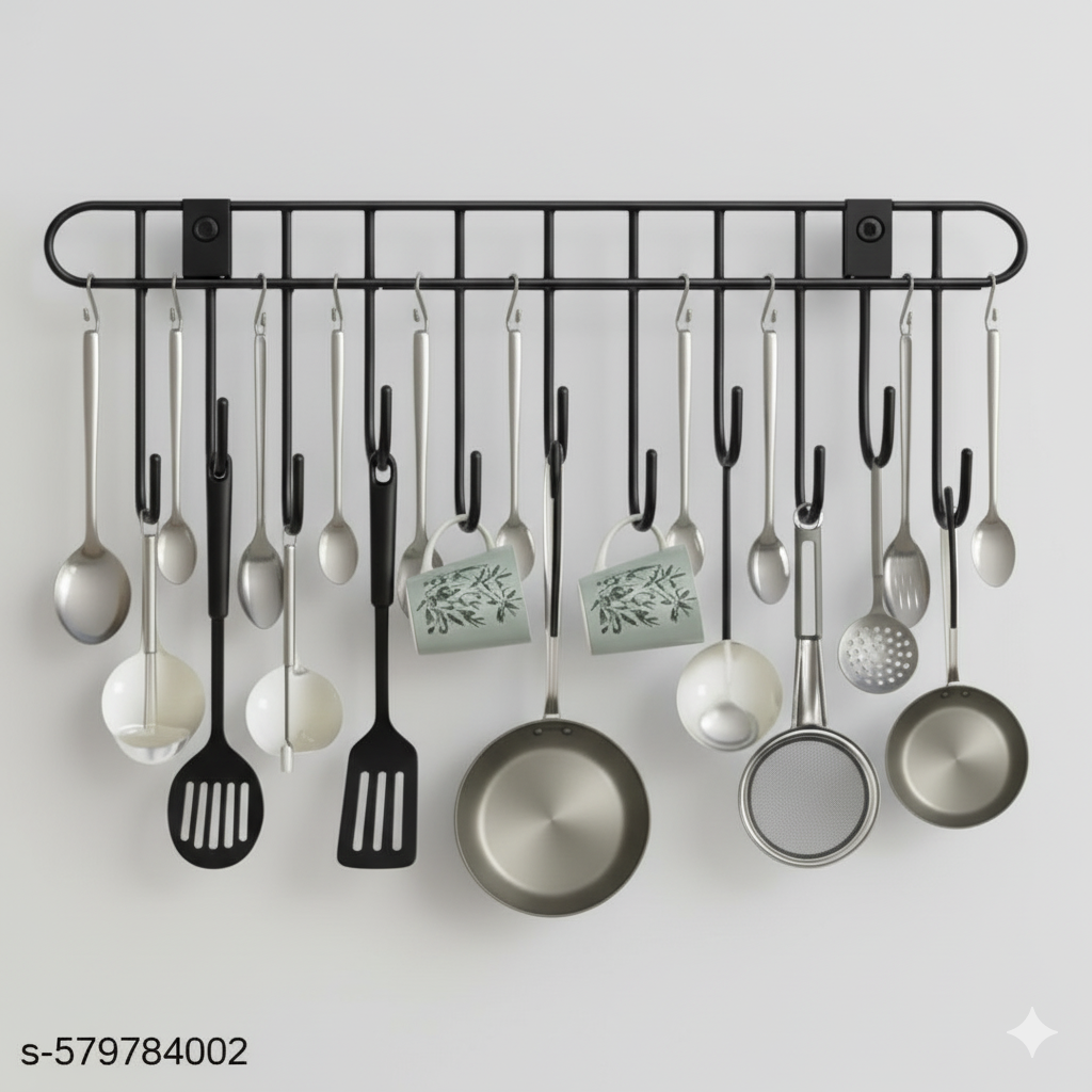 Kitchen Utensil Rack – 12 Hook Organizer for Spoons