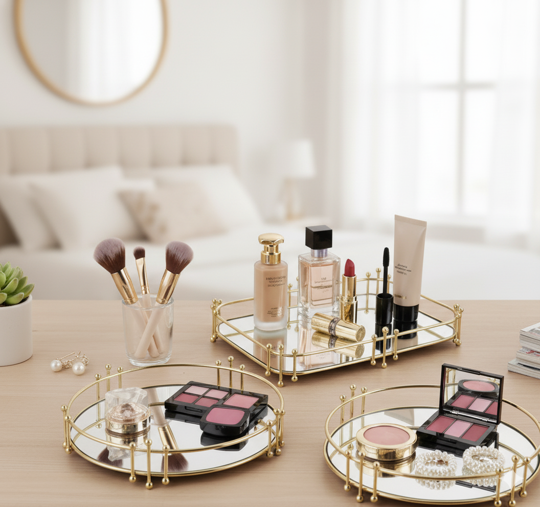 Modern Luxury Geometric Metal Jewelry Tray