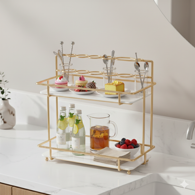 Bathroom Metal Makeup Storage Organizer