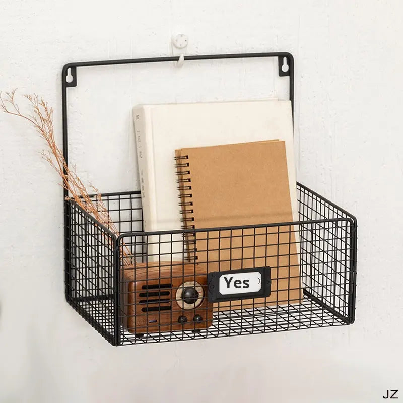 Wall Mounted Multipurpose Metal Storage Basket | No-Drill Organizer