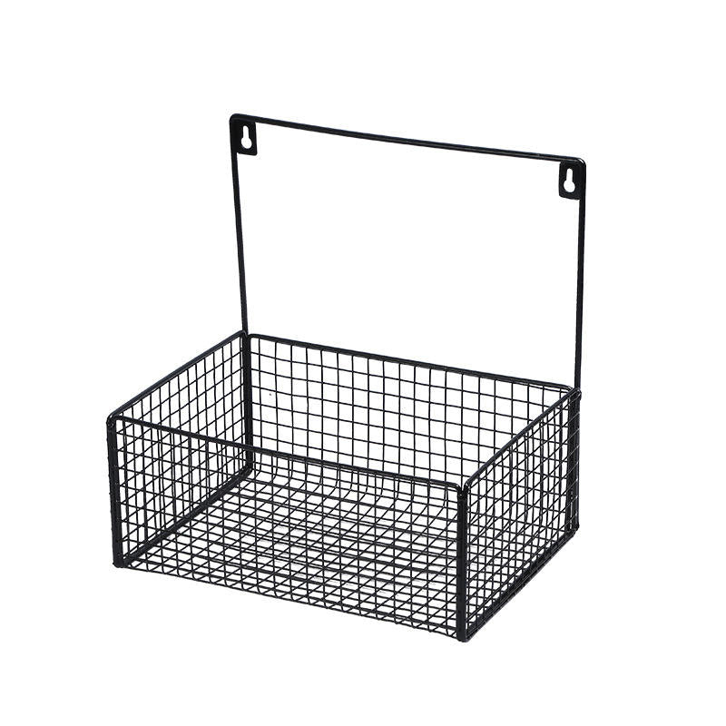 Wall Mounted Multipurpose Metal Storage Basket | No-Drill Organizer