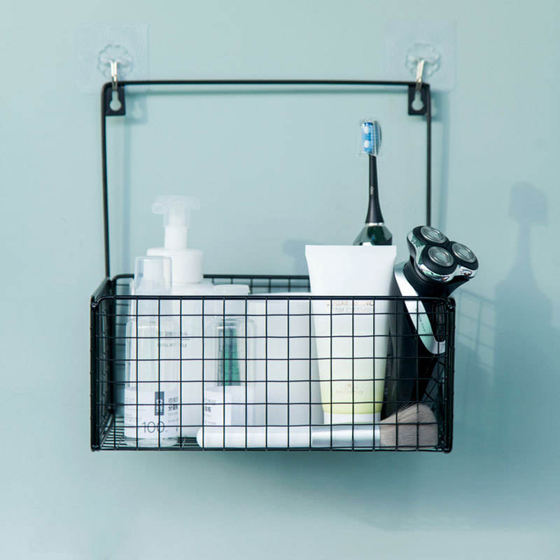 Wall Mounted Multipurpose Metal Storage Basket | No-Drill Organizer