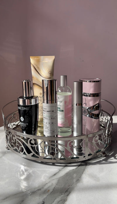 Glass Mirror Gold Luxury Storage Display Tray