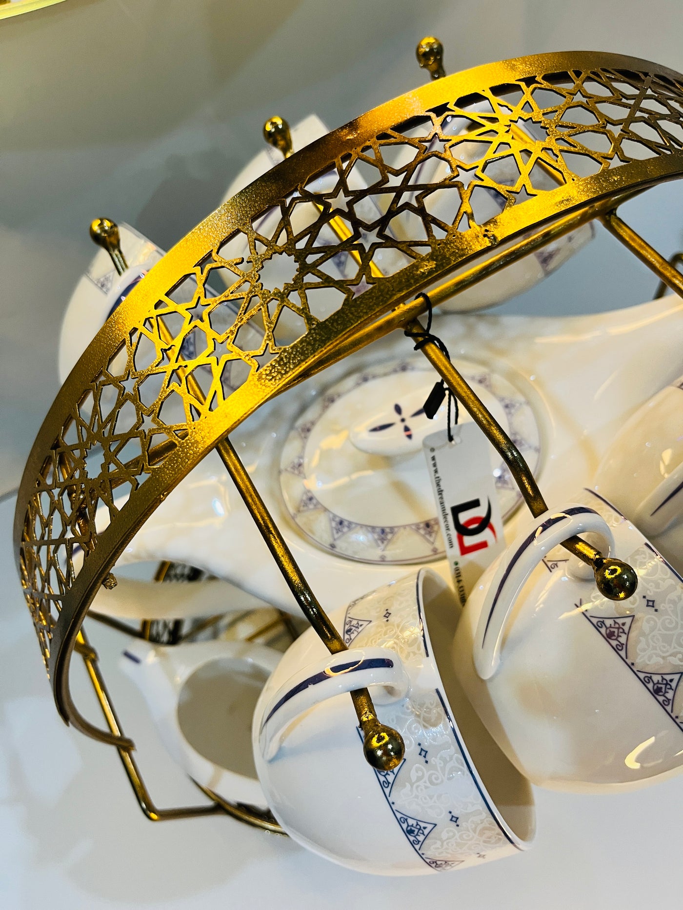 Wire Tea Set Project Elegant Gold Wire Tea Set Organizer Rack – Dekorzo
