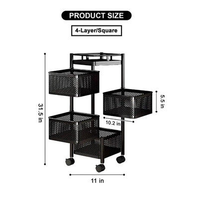Premium Square Metal Trolley By Dekorzo