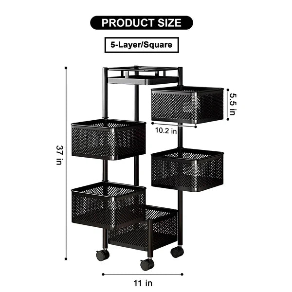 Premium Square Metal Trolley By Dekorzo