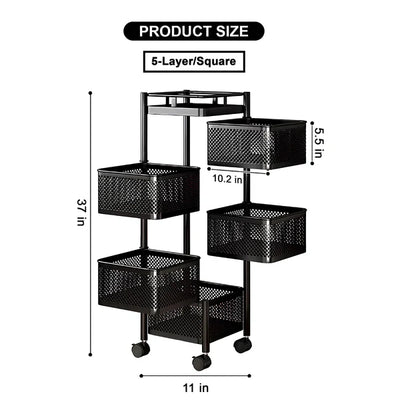 Premium Square Metal Trolley By Dekorzo