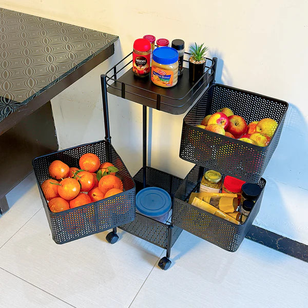 Premium Square Metal Trolley By Dekorzo