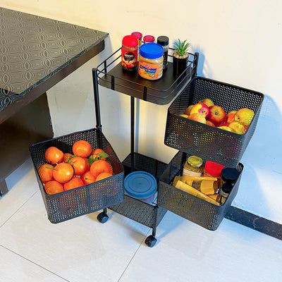 Premium Square Metal Trolley By Dekorzo