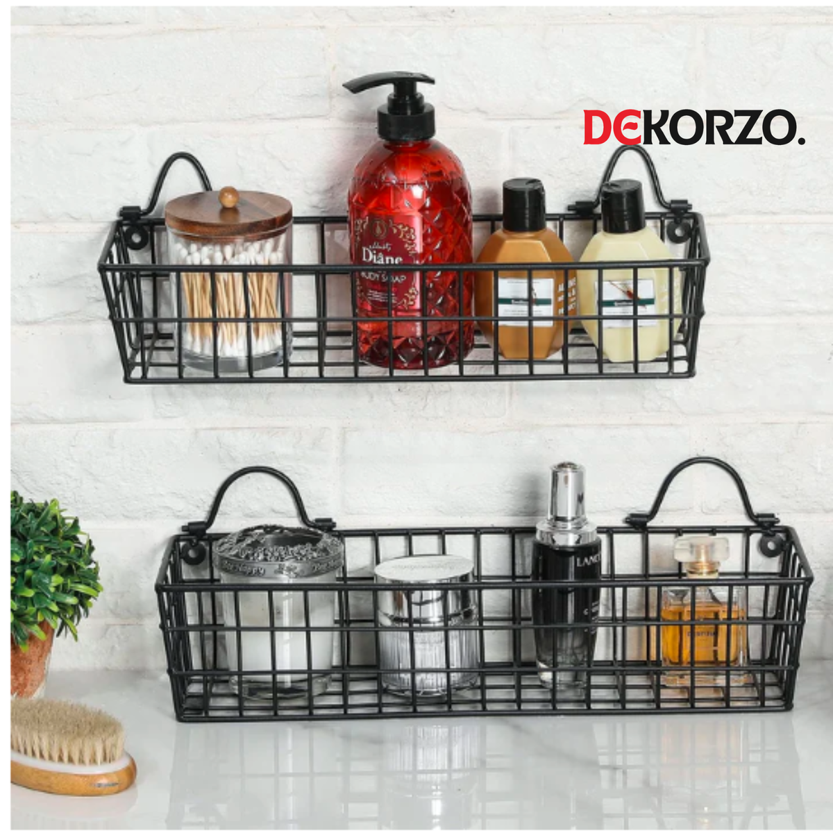 Wall Mounted Storage Baskets, Metal Wire Organizer