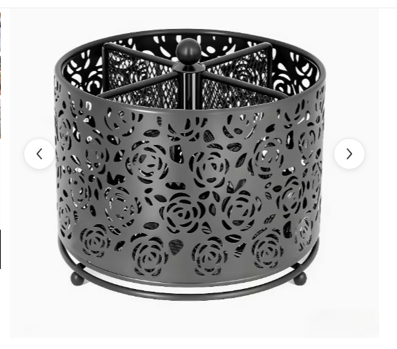 Luxury Rotating Cutlery Holder – Black & Gold