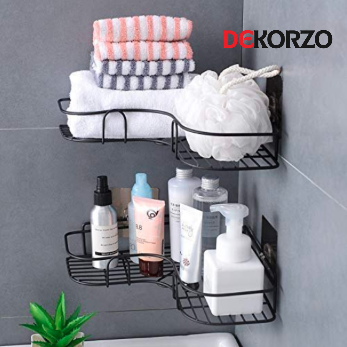 Metal Bathroom Corner Rack Storage Shelves
